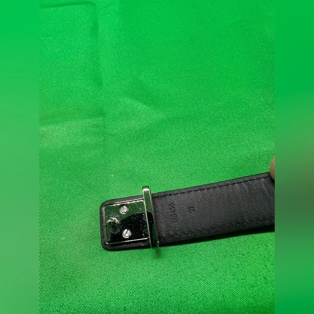 Louis Vuitton Black Leather Bracelet M6456 sz 21